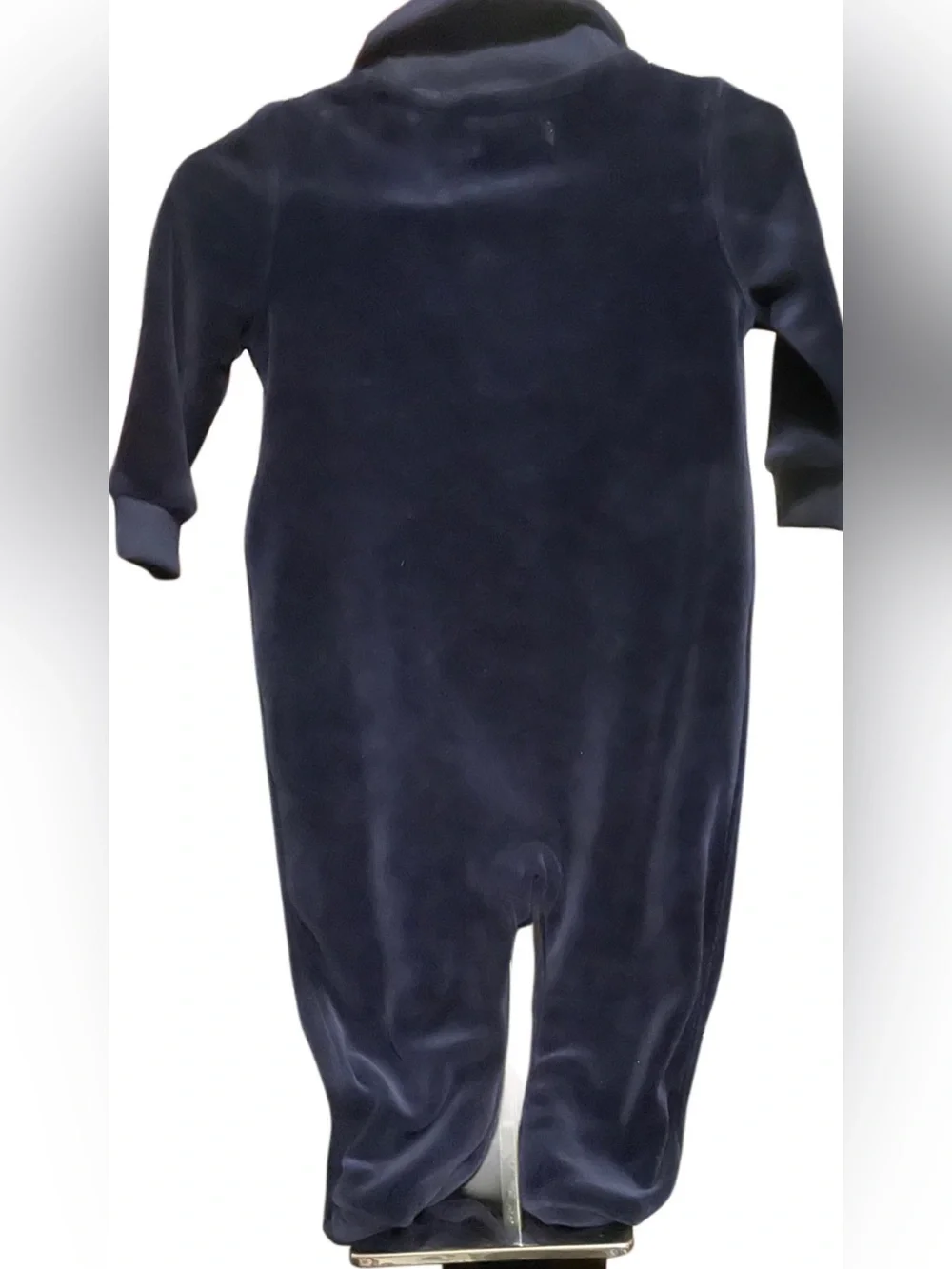 Ralph Lauren Navy Velour Baby One-Piece Romper 6MO
